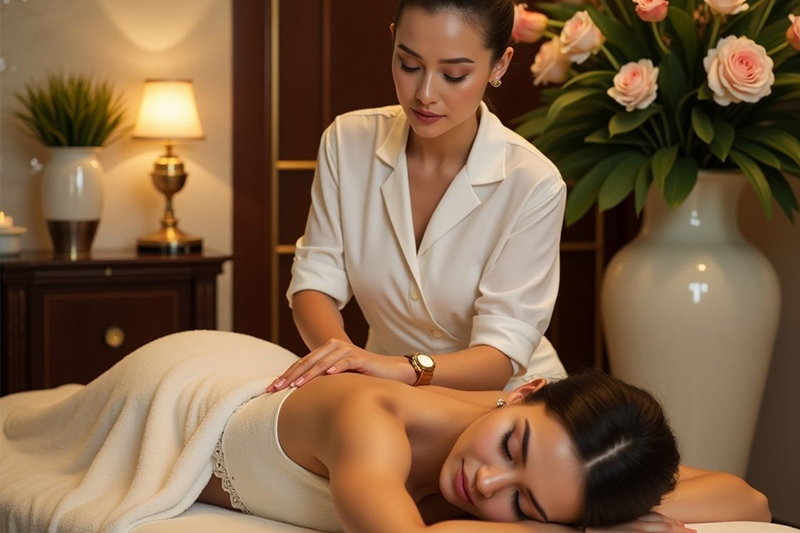 Home therapeutic massage service by Nisha Beauty Salon Kuwait